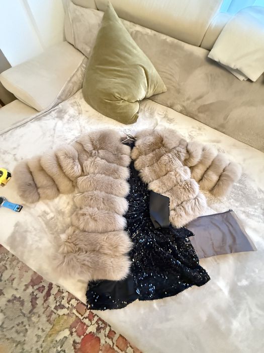 Haina blana naturala vulpe S