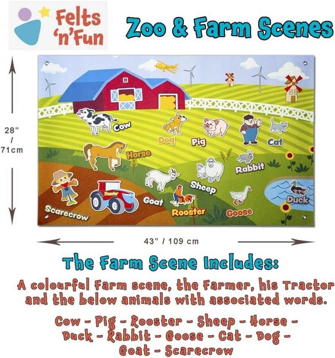 Двустранна пухкава дъска от филц без гънки за малки деца, интерактивна