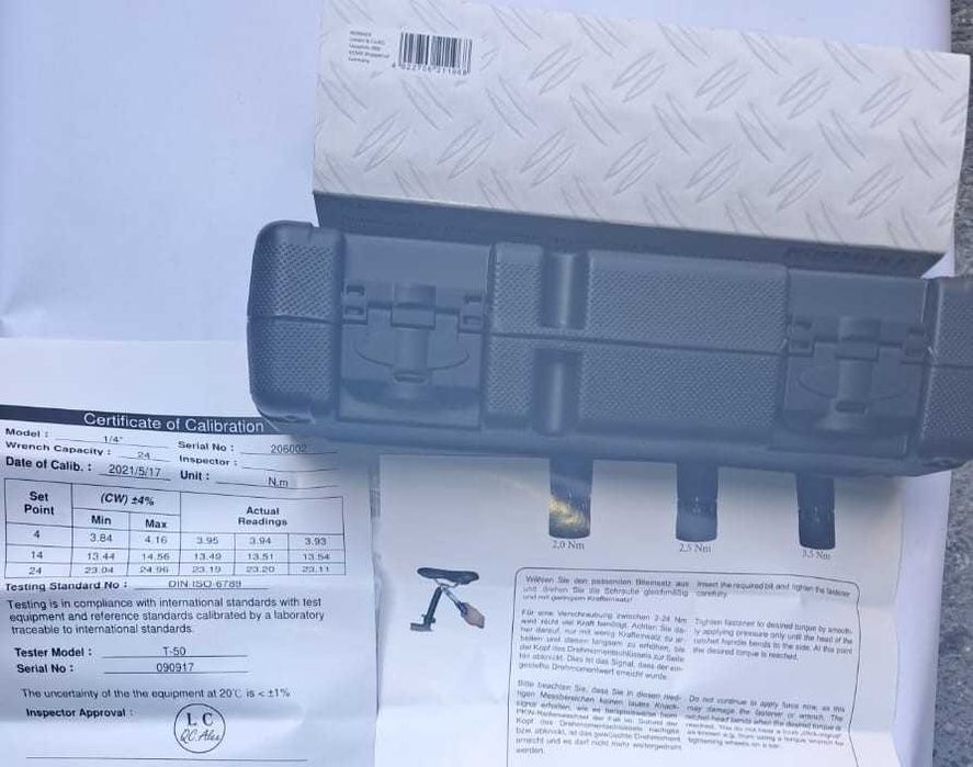 Cheie dinamometrica 2-24Nm 1/4" absolut noua ideala suruburi biciclete