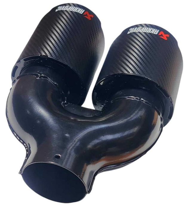 Накрайник ауспух Akrapovic - ляв, карбонов, двоен, 60мм