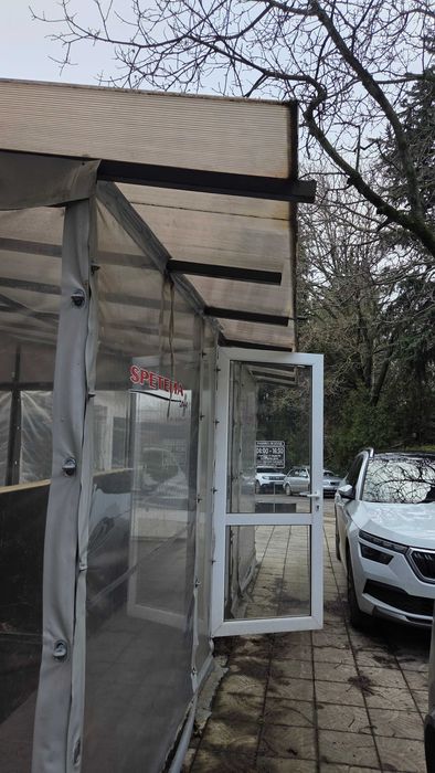 Навес за тераса, заведение, двор. Стоманена констр, поликарбонат,винил