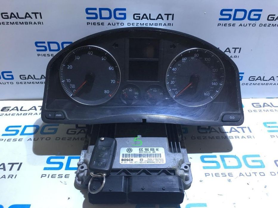 Kit Pornire / Calculator Motor VW Jetta 3 1.6FSI 2005 - 2010 Cod Piesa : 03C 906 056 AK / 03C906056AK / 0261S02071