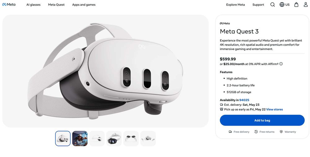 Система виртуальной реальности Meta Quest 3S и 3