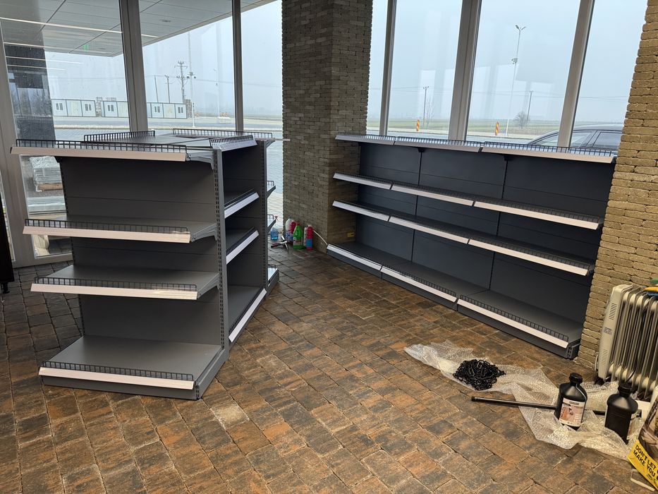 Rafturi metalice pentru supermaket gri antracit