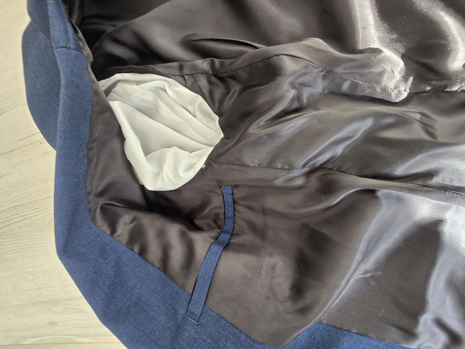 Costum barbatesc + camasa, H&M, slim fit, 36, noi