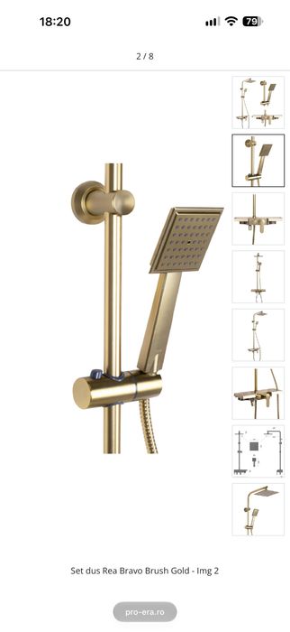 Set dus Rea Bravo Brush Gold nou sigilat la cutie - premium Grohe