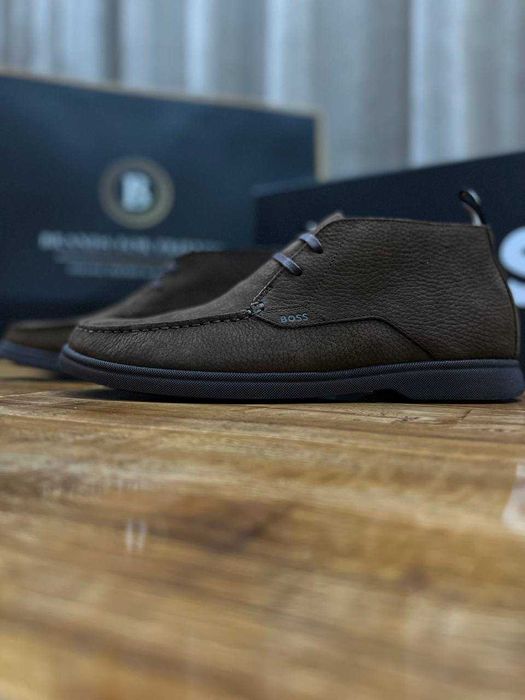 BOSS мужские высокие лоферы из нубука РАЗМЕР 39