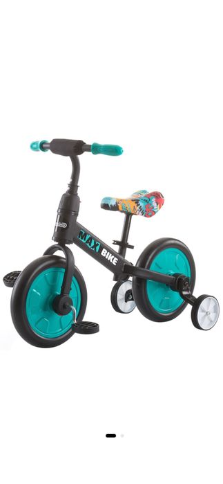 Bicicleta pentru copii Chipolino Max Bike, roti ajutatoare detasabile, scaun reglabil, Mint