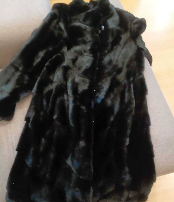Норковая шуба черная