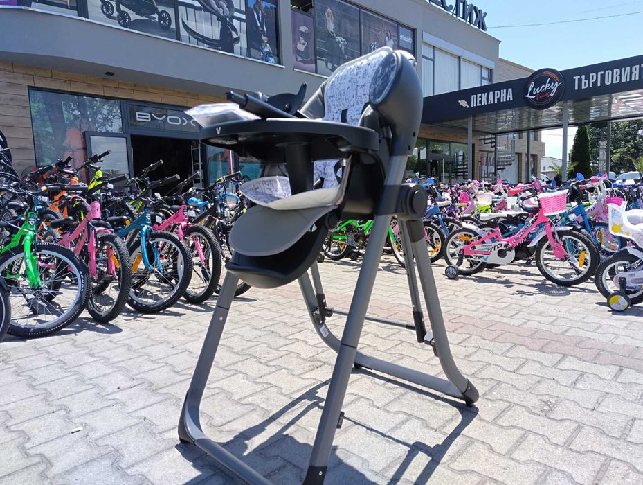 CANGAROO Стол за хранене с функция люлка NIRVANA 2в1 сив