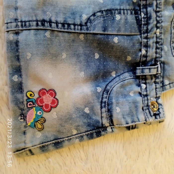 Сарафан джинсовый в сердечко д438