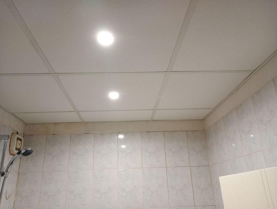Окачен таван за баня 100 % влагоустойчиви пана от минерална вата