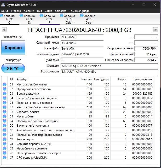 Продам 2 hdd HGST 2 tb
