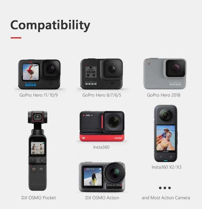 Set prindere motor: selfie stick + clema prindere Insta360 X3 X4 X5