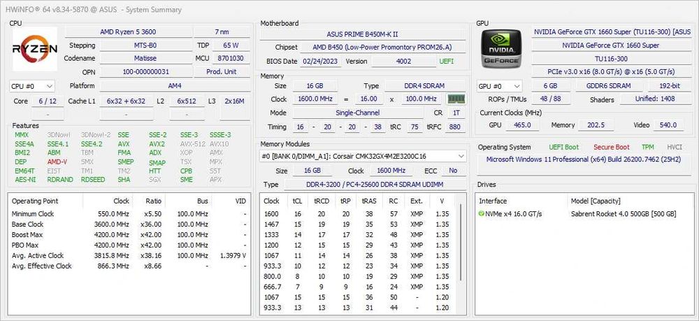 PC GAMING | RYZEN 5 3600 | 1660 SUPER | 16GB RAM | SSD 500GB M.2 NOU |