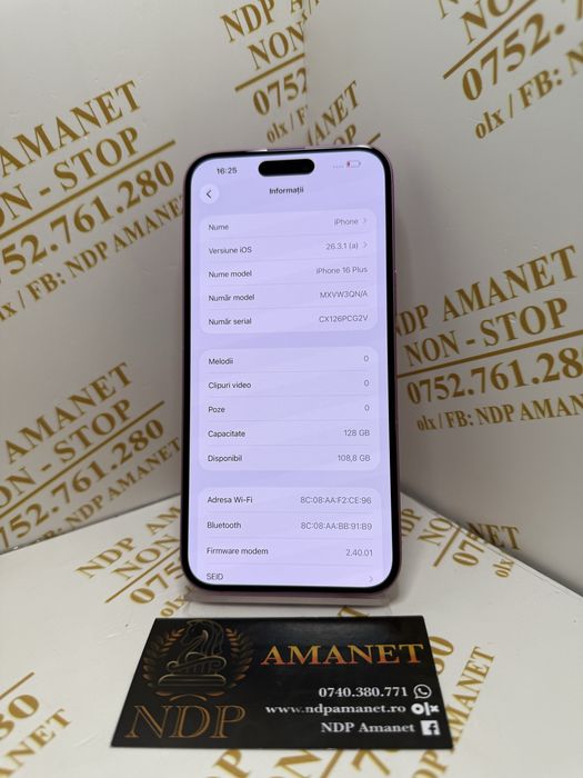 NDP Amanet Braila Iphone 16 Plus(54490)