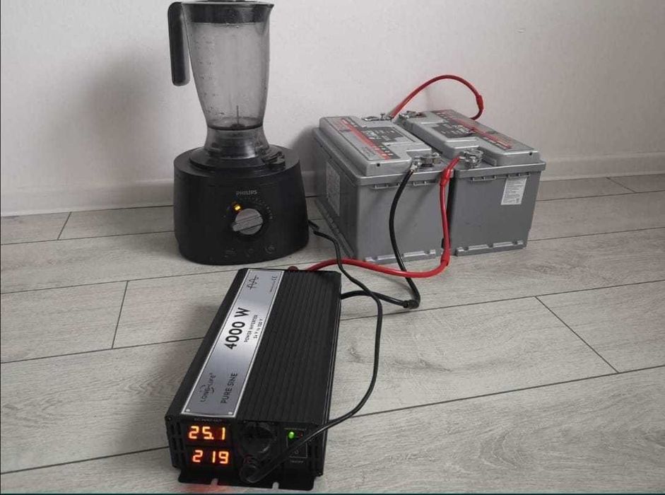 Invertor SINUS PUR 4000W 3000/2000W 12/24 V-220 V panouri solare auto