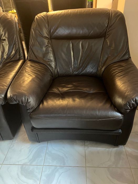 Холна гарнитура от естествена кожа