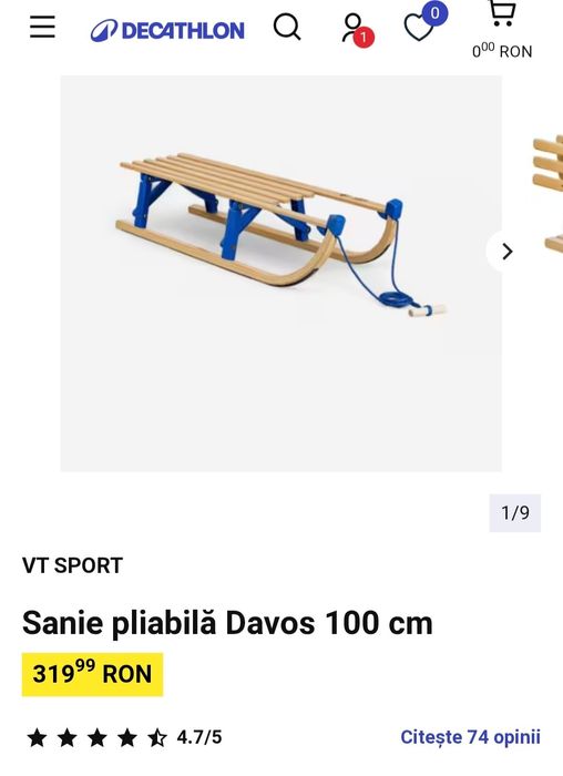 Sanie pliabila VT sport Davos 100, nu ski, schi patine