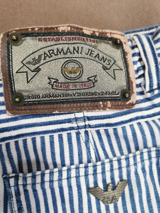 Armani Jeans Vintage Made in Italy – Fustă Denim Dungată S