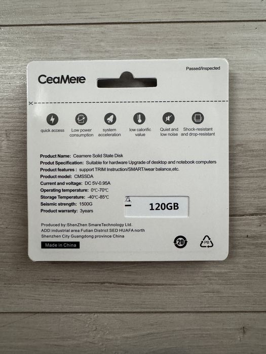 120ГБ SSD твердотельный накопитель, диск новый