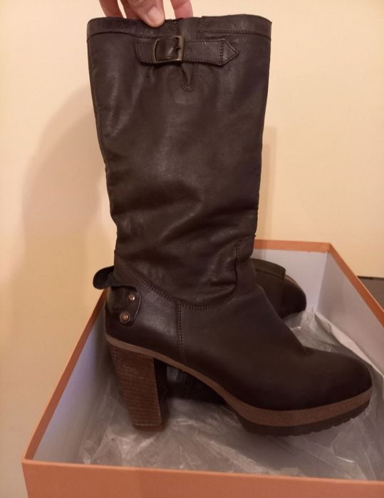 Дамски Боти  U.S Polo от естествен велур/кожа