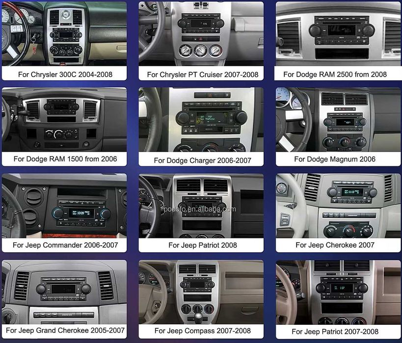 Мултимедия Навигация Android JEEP Cherokee COMPASS CHRYSLER DODGE 2DIN