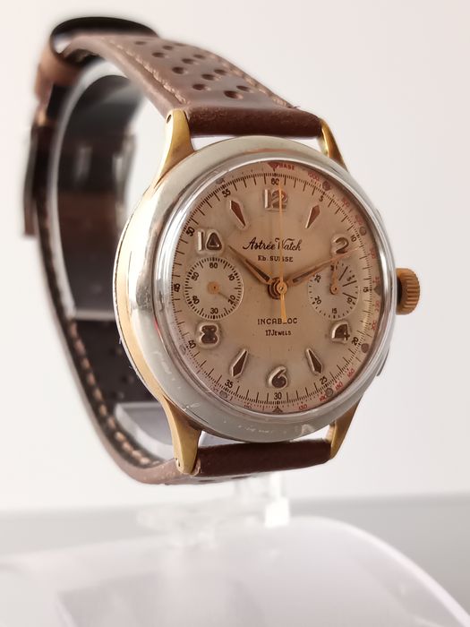 Astree Watch cronograf vintage 17 Rubine elvetian Venus 188