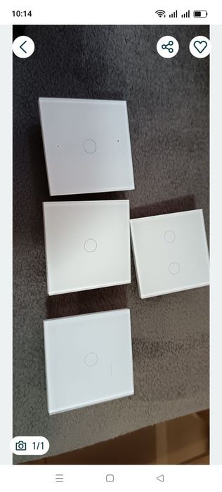 Intrerupatoare touch iUni 2F, Sticla Securizata, LED