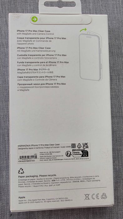 Husa telefon originala APPLE iPhone 17 Pro Max Silicone Case cu MagSafe - Black, MGFR4ZM/A