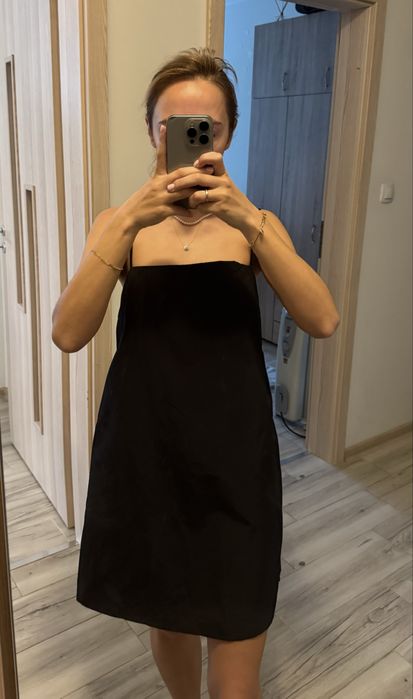 Черна дамска мини рокля