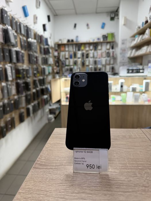 Iphone 12 / 64GB / Black / Baterie 89% / Garantie 12 luni