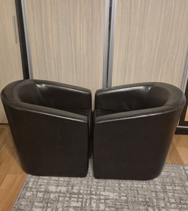 Vand 2 Fotolii, imitatie piele, maro închis