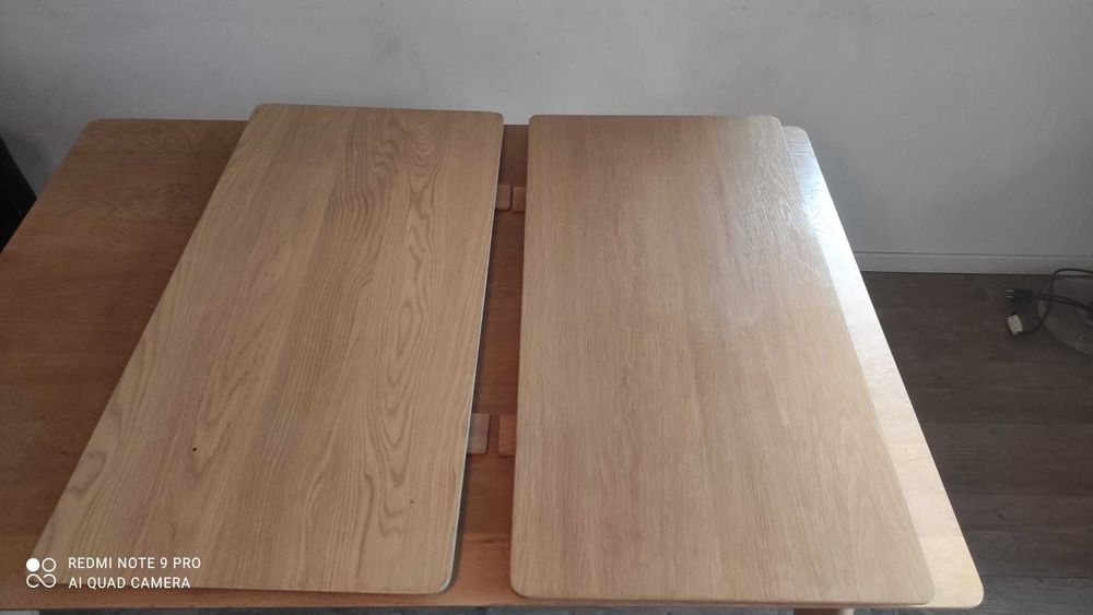 Masă extensibilă JYSK, lemn finisaj stejar natur, dimensiune 130 × 90 cm