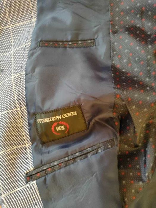 Пиджак серый, темно-синий в клетку