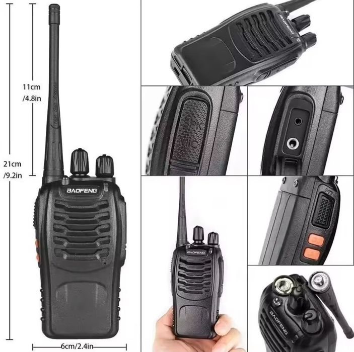 Stații Radio Walkie-talkie Semnal 5km 16 canale, volum ajustabil+ acumulatori incluși , Set 2 stații , noi in cutie , ideale la Vânătoare Pescuit etc