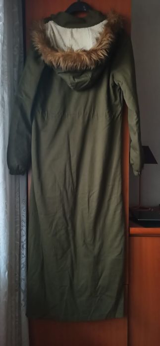 Pardesiu lung îmblănita M,bust 80,lungime 1.30, fără defecte