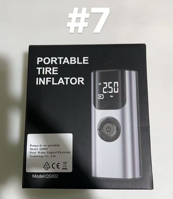 Mini compresor auto portabil reincarcabil Pompa de aer pentru masina fara fir Electrica din aluminiu Digitala pentru anvelope, Monitor de presiune