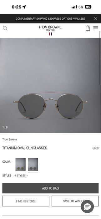 Thom Browne Titanium oval сиви очила - НОВИ