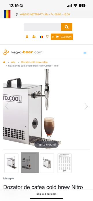 Dozator cafea cold brew Nitro 1 linie