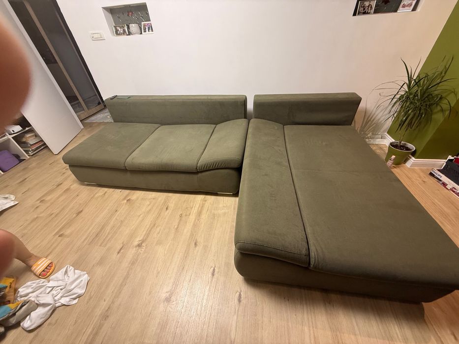 Vand canapea coltar extensibil cu lada depozitare