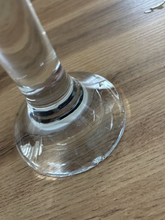 Set suport lumanari sticla - 2 sfesnice sticla