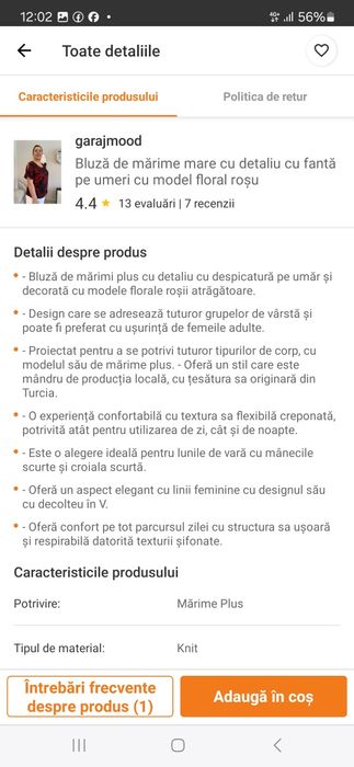 Bluza dama marime 56