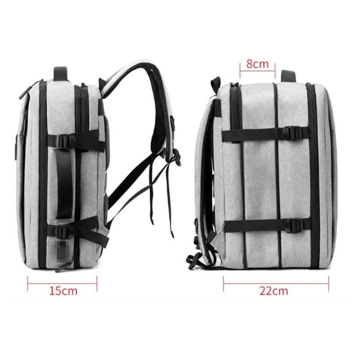 Раница за пътуване STELS TravelMate 200, 30x15x40см, Сив
