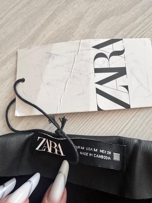 Fusta midi piele Zara noua