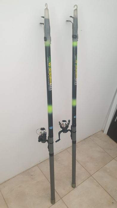 Две нови въдици 5м болонез с две макари 3лагера