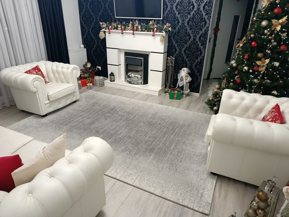 Set canapele și fotolii Chesterfield piele naturala