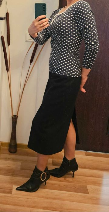 Fustă de stofă culoare bleumarin