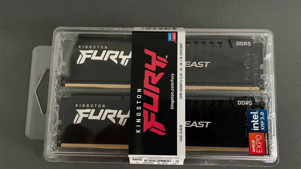 Рам памет Kingston Fury Beast 16GB DDR5 6000 CL30