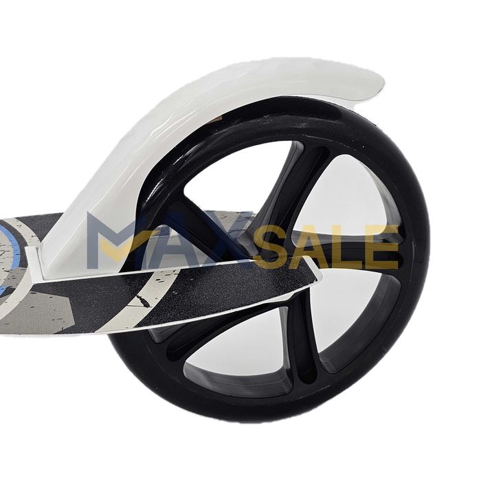 Детска тротинетка сгъваема скутер scooter бяла кръгове алуминиева